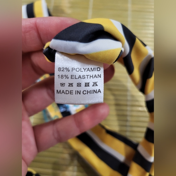 Yellow Black Stripe Small Bikini - Picture 4 of 7